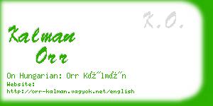 kalman orr business card